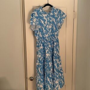 Worn once. Sunday Up blue and white midi dress. Size L